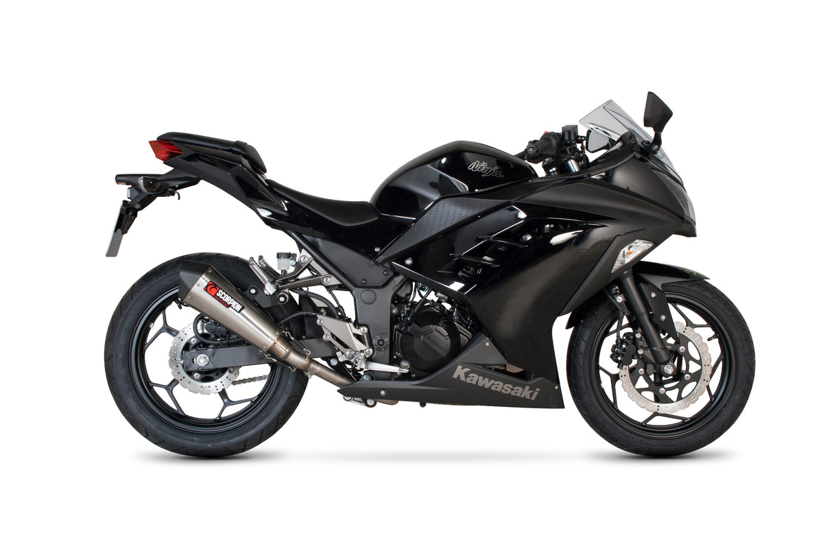 Kawasaki Ninja 300 (2012–2017) Scorpion Exhaust Serket Taper Slip-on - Brushed Stainless