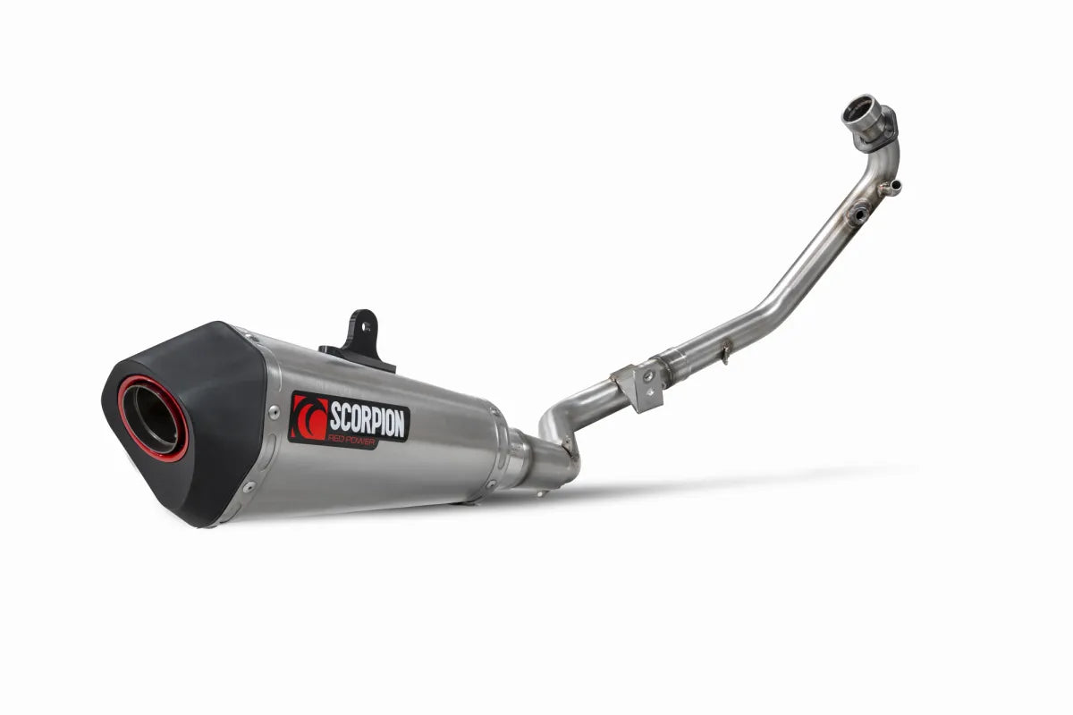 Keeway RKF 125 Euro 5 model (2021-2026) SCORPION Exhaust Serket Taper Full System – Brushed Stainless Steel