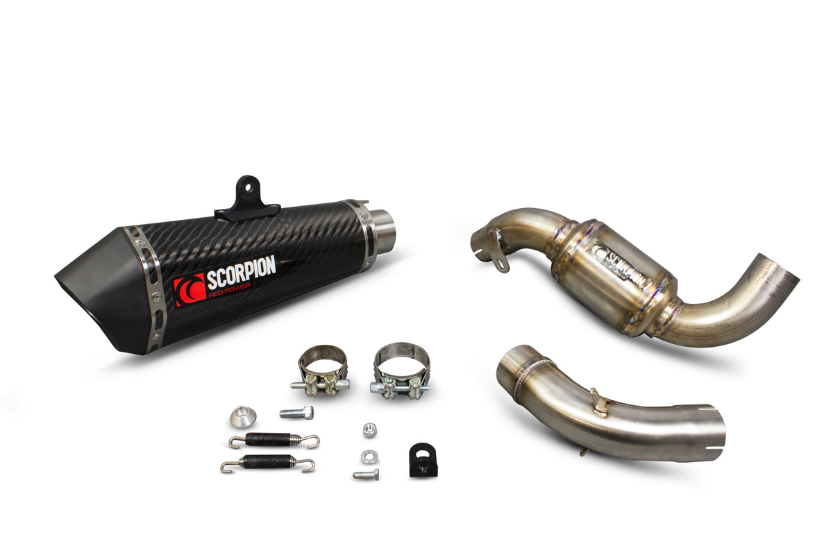 KTM Duke 390 (2013–2016) Scorpion Exhaust Serket Taper 3/4 System - Carbon Fibre