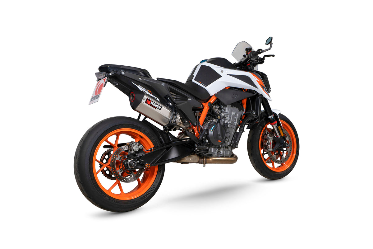 KTM Duke 890 (2020–2023) Scorpion Exhaust Serket Parallel Slip-on - Brushed Stainless