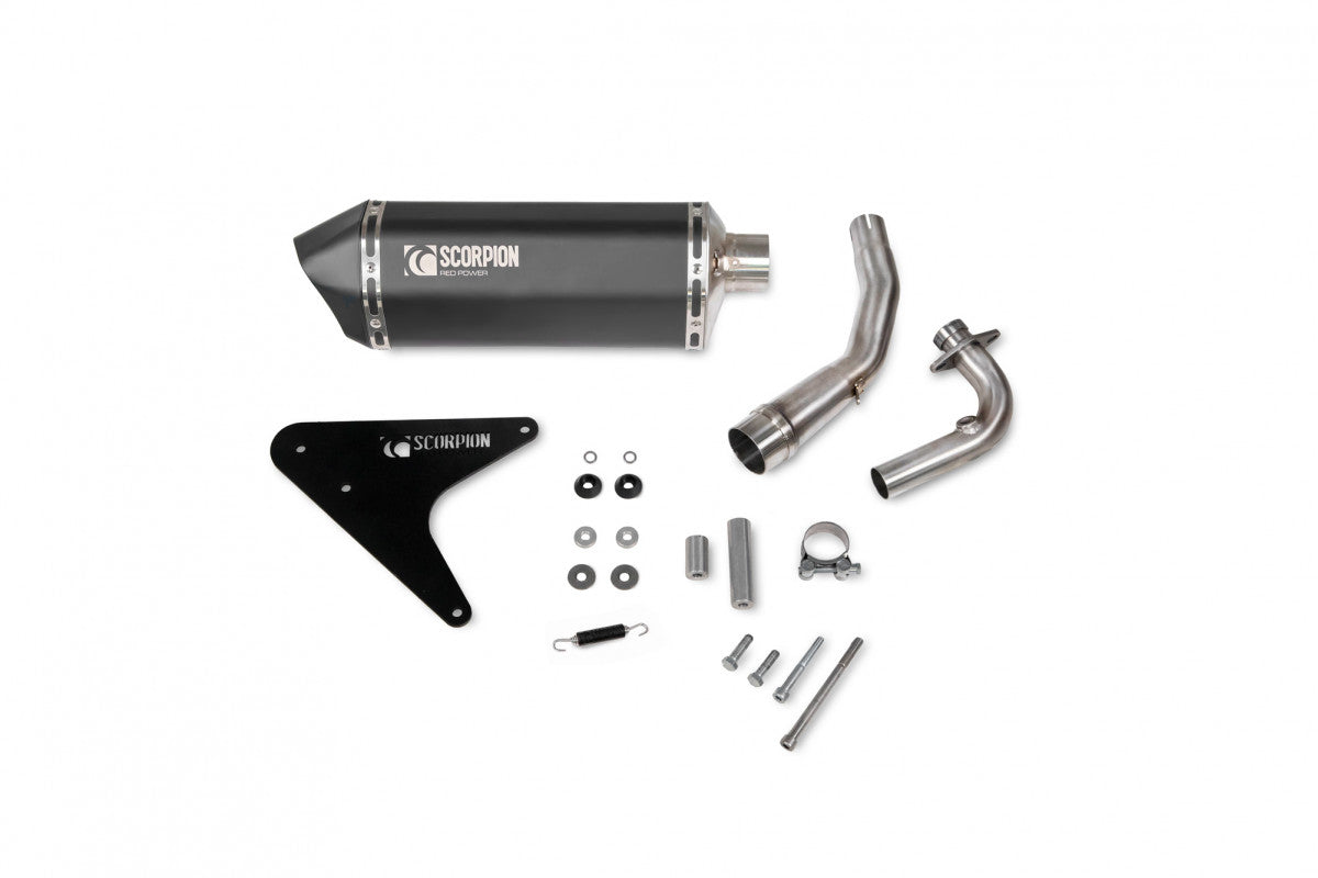 Lambretta V125 Special (2021-2025) SCORPION Performance Exhaust Serket Parallel Slip On – Black Ceramic