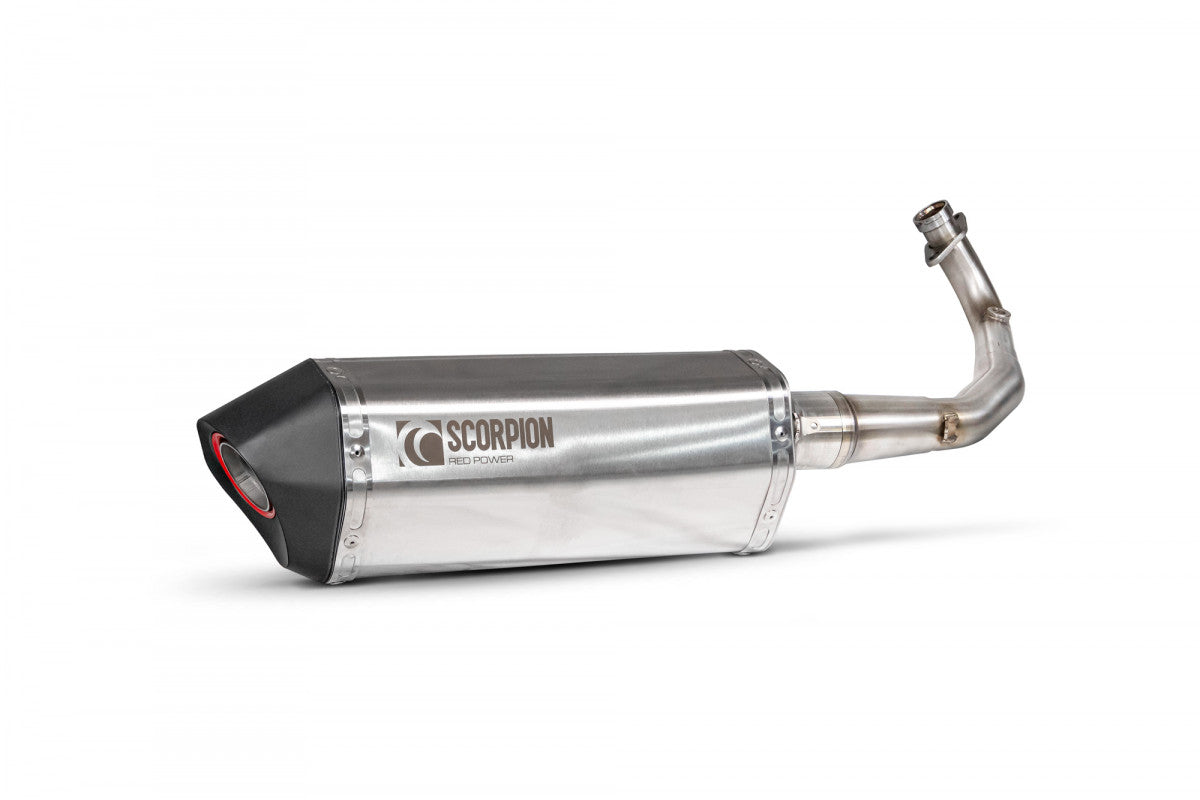 Lambretta V125 Special (2021 - 2025) SCORPION Performance Exhaust Serket Parallel Slip On – Brushed Stainless