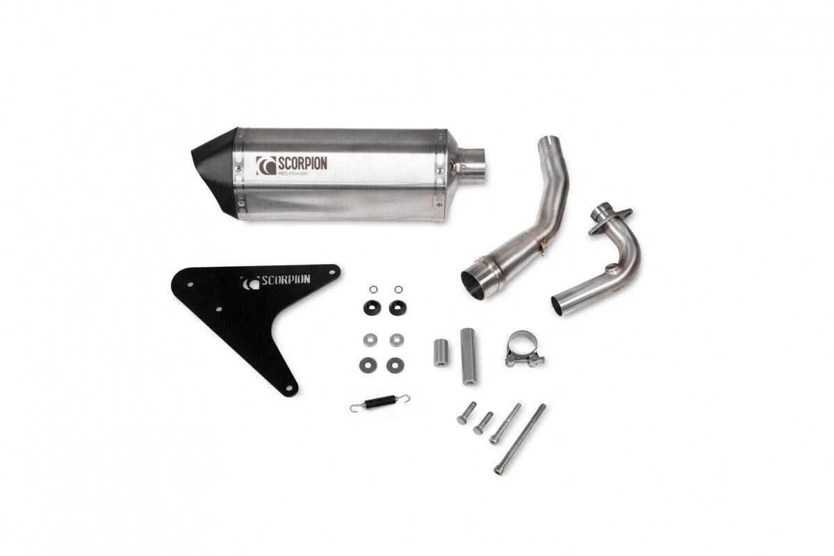 Lambretta V125 Special (2021 - 2025) SCORPION Performance Exhaust Serket Parallel Slip On – Brushed Stainless