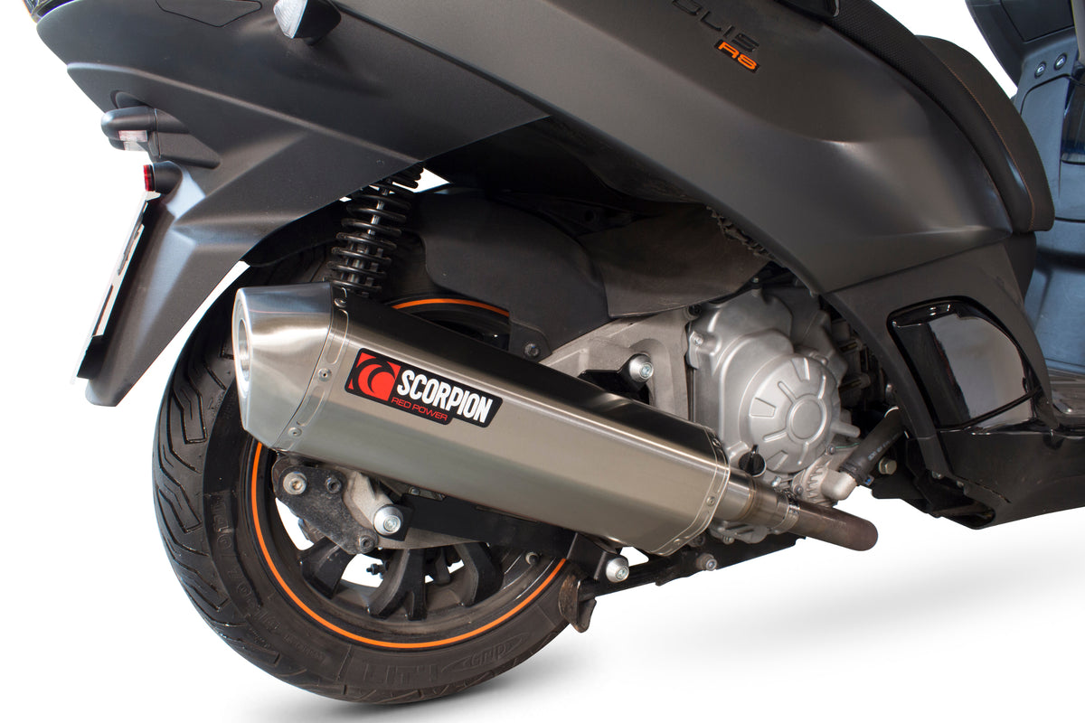 Peugeot Metropolis 400 (2013-2017) SCORPION Exhaust Serket Slip-on - Brushed Stainless Steel