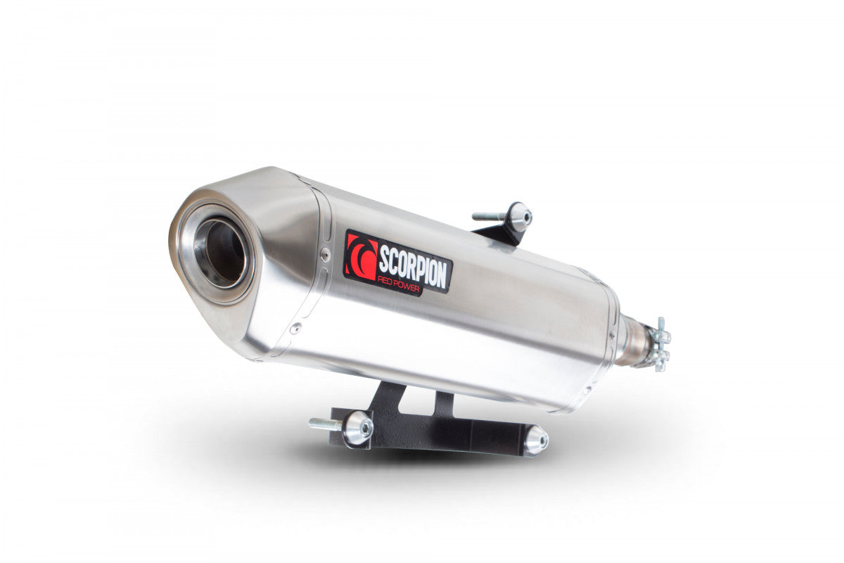 Peugeot Metropolis 400 (2013-2017) SCORPION Exhaust Serket Slip-on - Brushed Stainless Steel