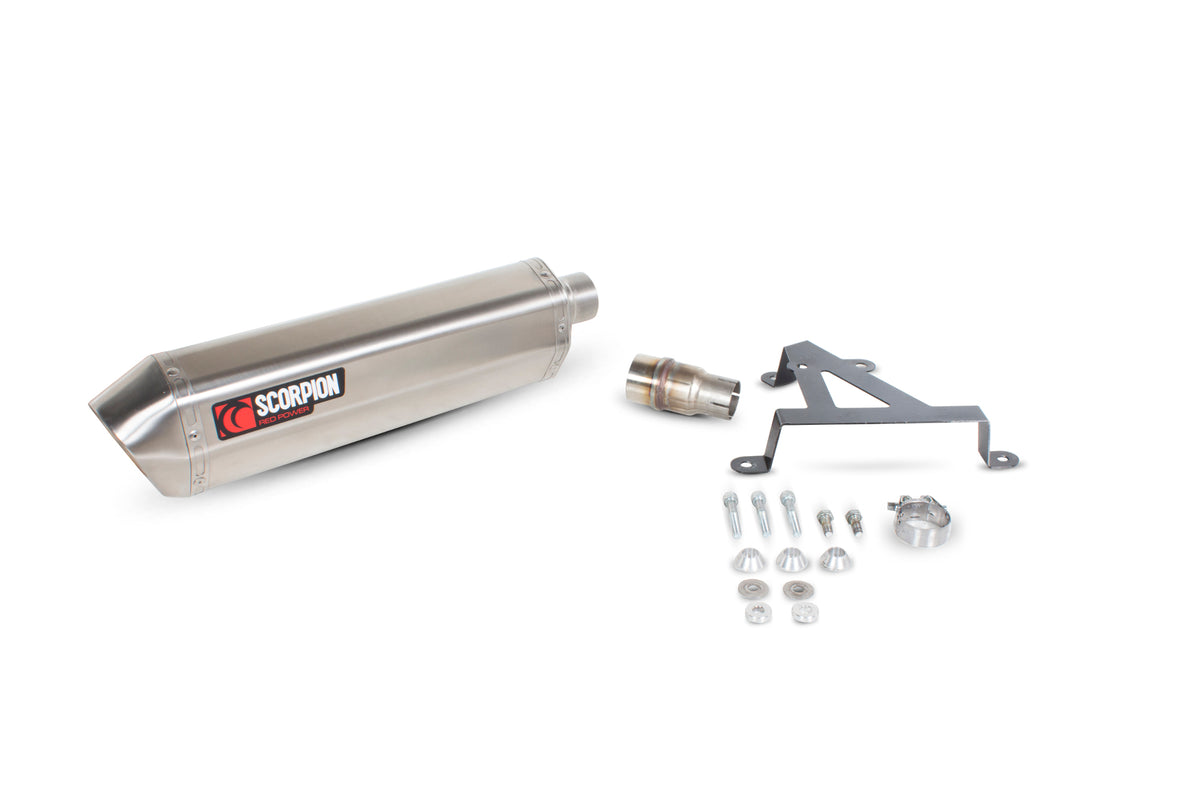 Peugeot Metropolis 400 (2013-2017) SCORPION Exhaust Serket Slip-on - Brushed Stainless Steel