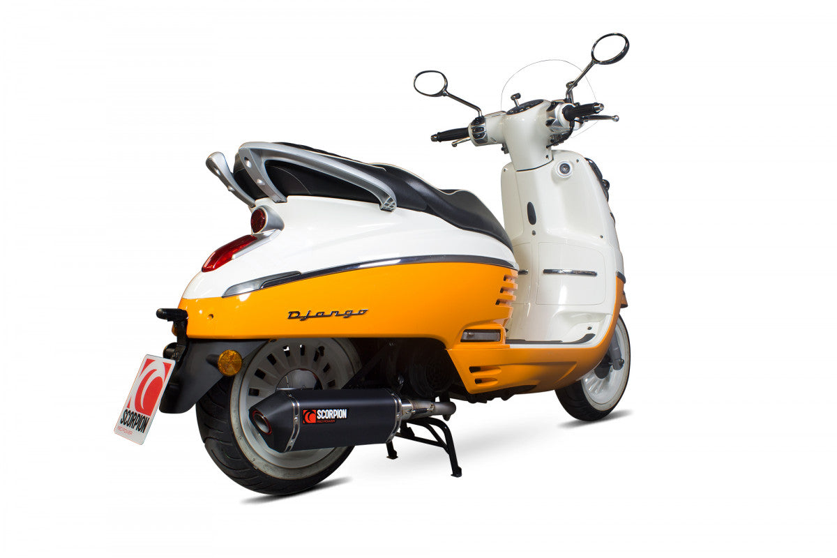 Peugeot Django 150 (EURO4) (2017-2018) SCORPION Exhaust Serket Full System – Black Ceramic
