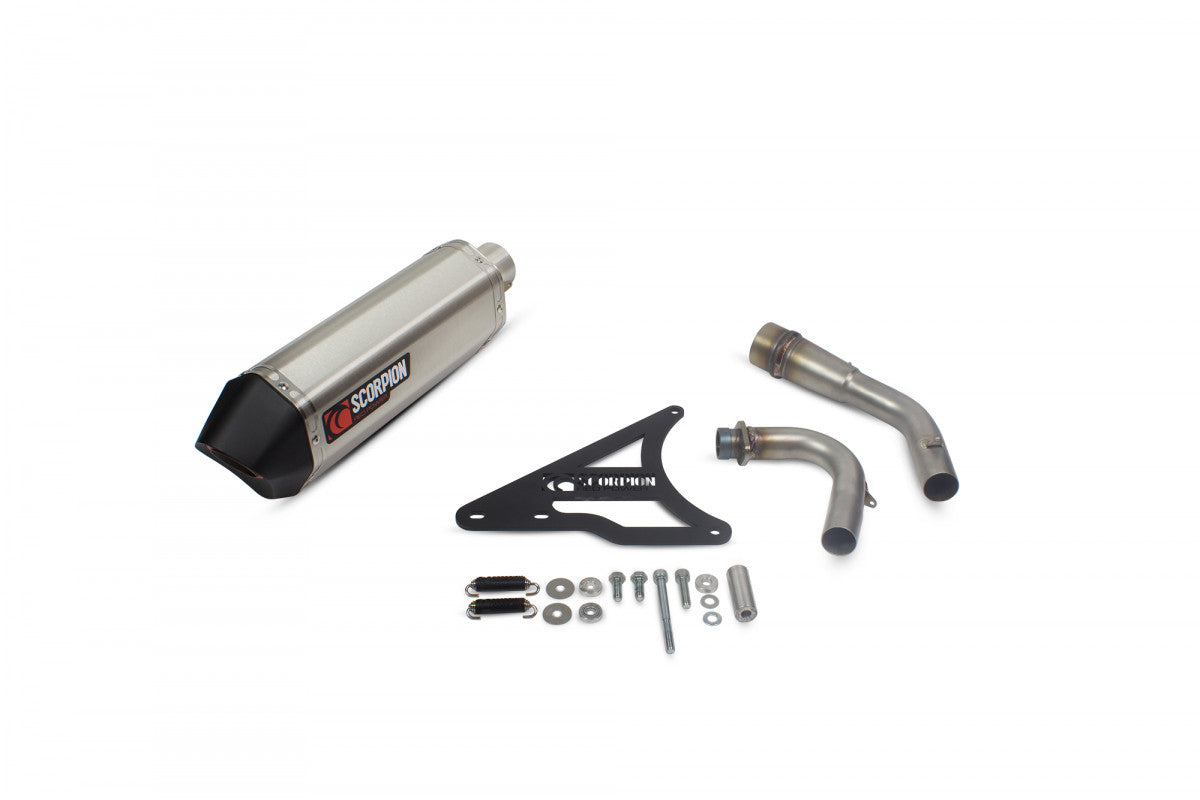 Peugeot Django 125 (2015-2017) SCORPION Exhaust Serket Full System - Brushed Stainless Steel