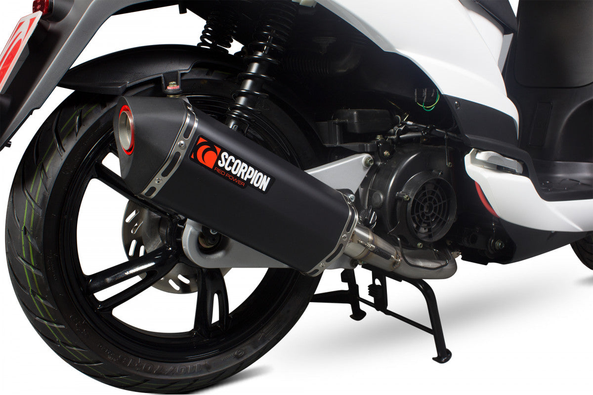 Peugeot Tweet 125 (2010-2017) SCORPION Exhaust Serket Full System - Black Ceramic