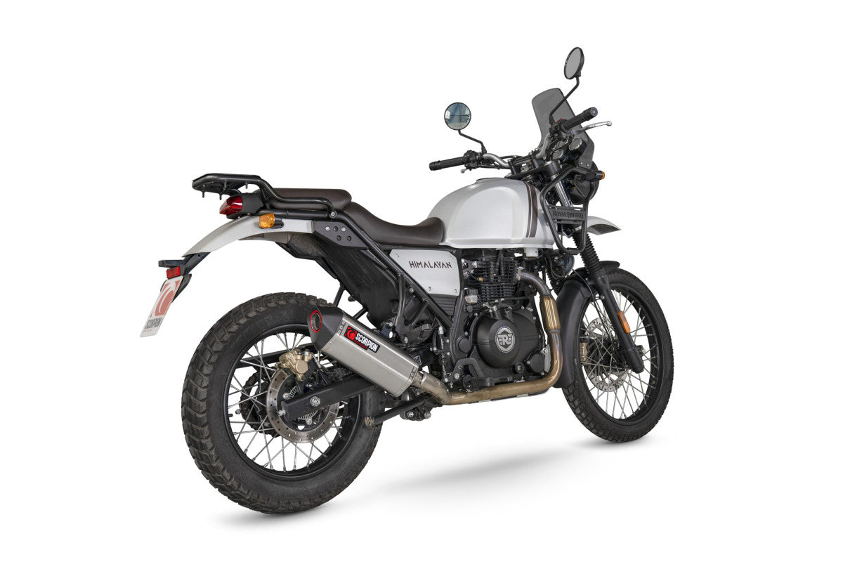 Royal Enfield Himalayan 411cc 410 Scorpion Exhaust Serket Slip-On - Brushed Stainless