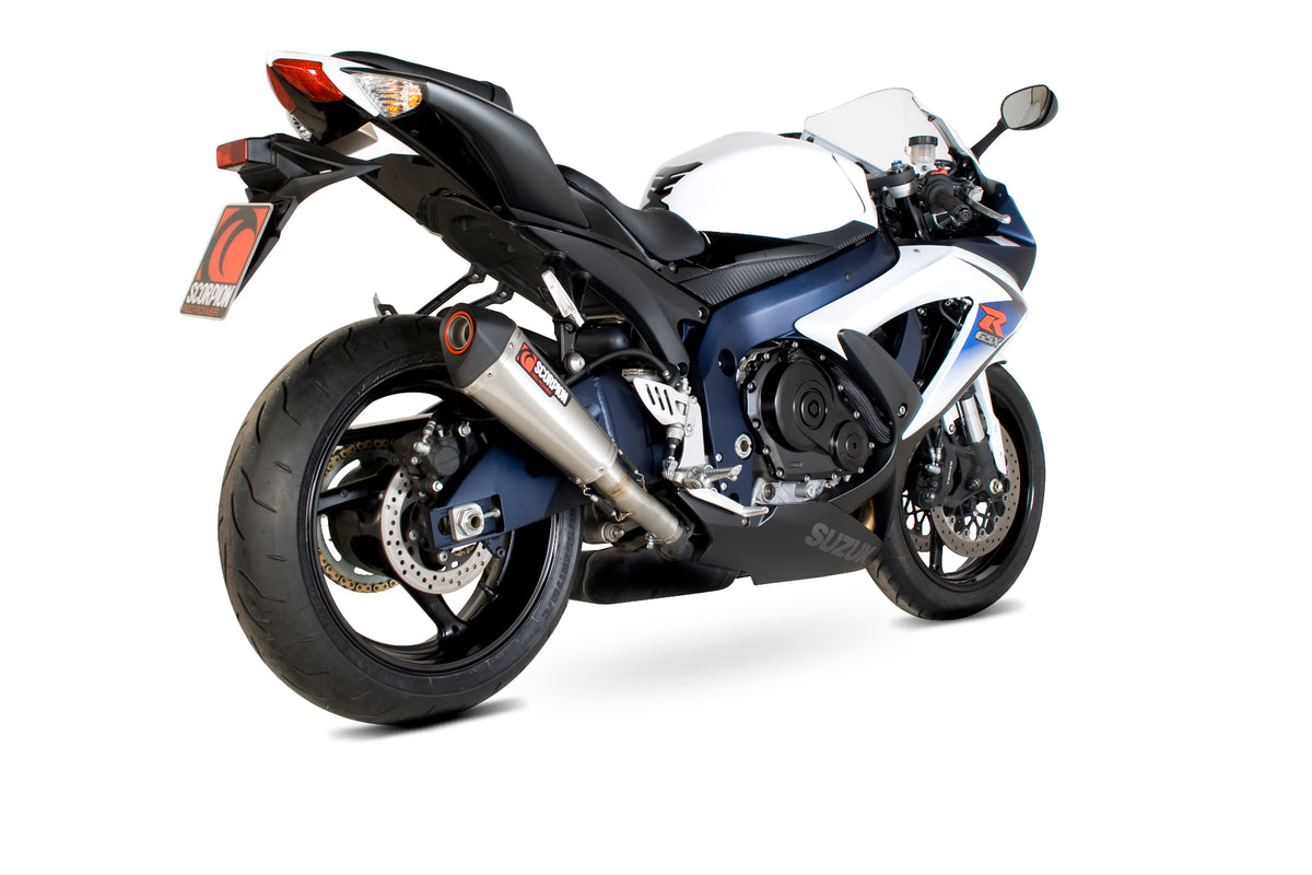 Suzuki GSX-R 600 (2008–2010) Scorpion Exhaust Serket Taper Slip-on - Brushed Stainless
