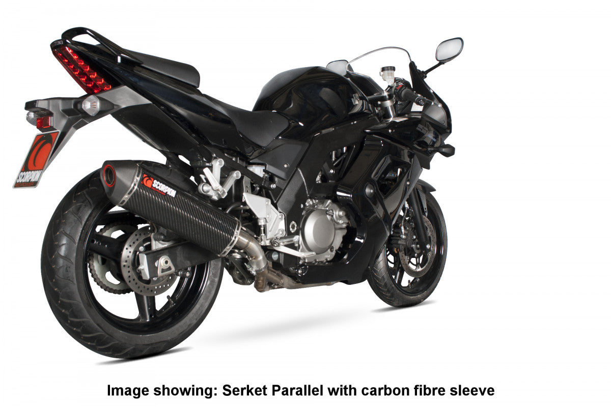 Suzuki SV 650 (2004–2015) Scorpion Exhaust Serket Parallel Slip-on - Brushed Stainless