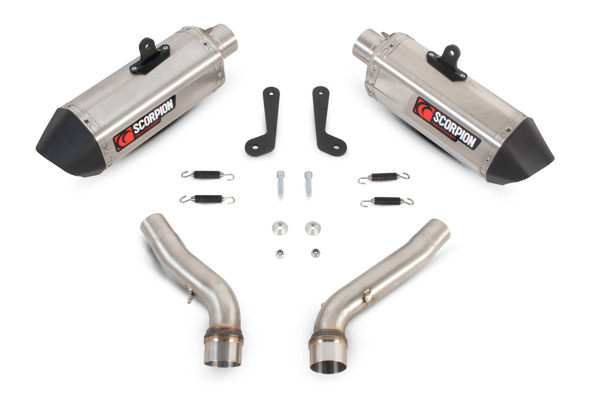 Triumph Street Triple 675 (2007–2012) Scorpion Exhaust Serket Parallel Slip-on Pair - Brushed Stainless