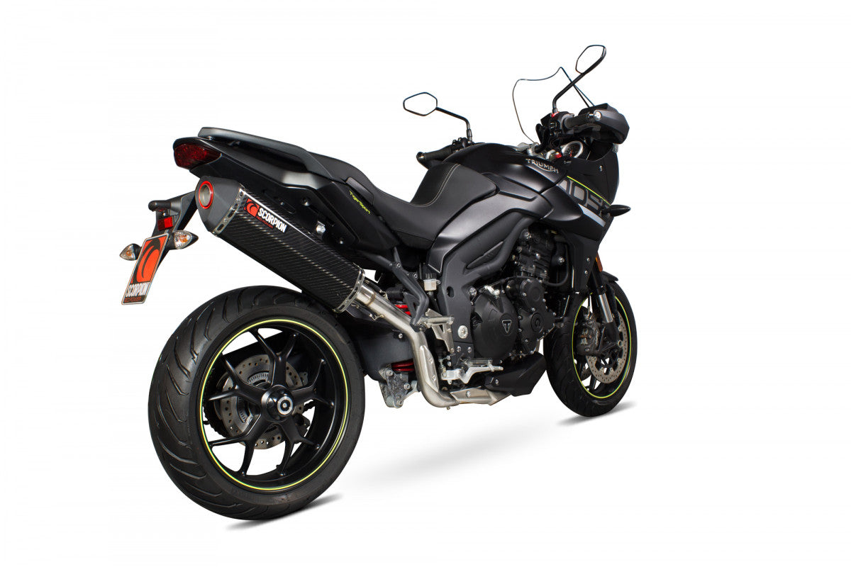 Triumph Tiger 1050 Sport (2013–2021) Scorpion Exhaust Serket Parallel Slip-on - Carbon Fibre