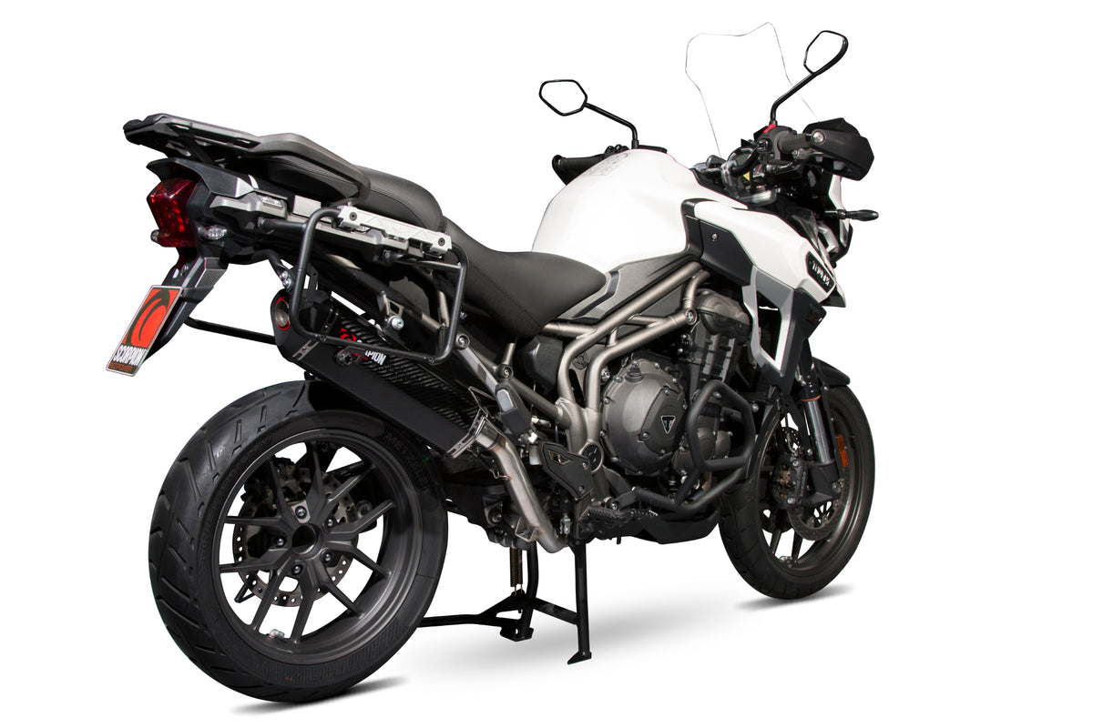 Triumph Tiger 1200 Explorer (2016–2021) Scorpion Exhaust Serket Parallel Slip-on - Carbon Fibre