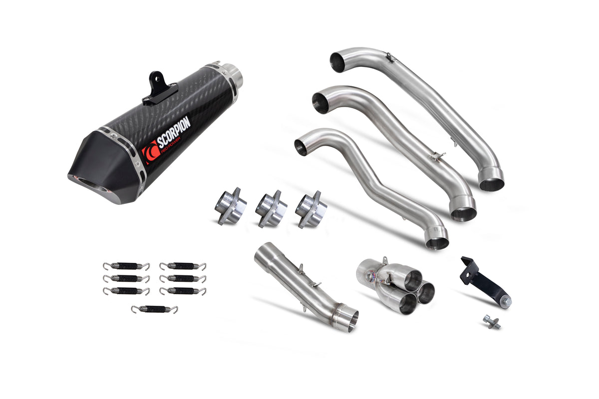 Triumph Trident 660 (2021–2024) Scorpion Exhaust Serket Taper Full System - Carbon Fibre