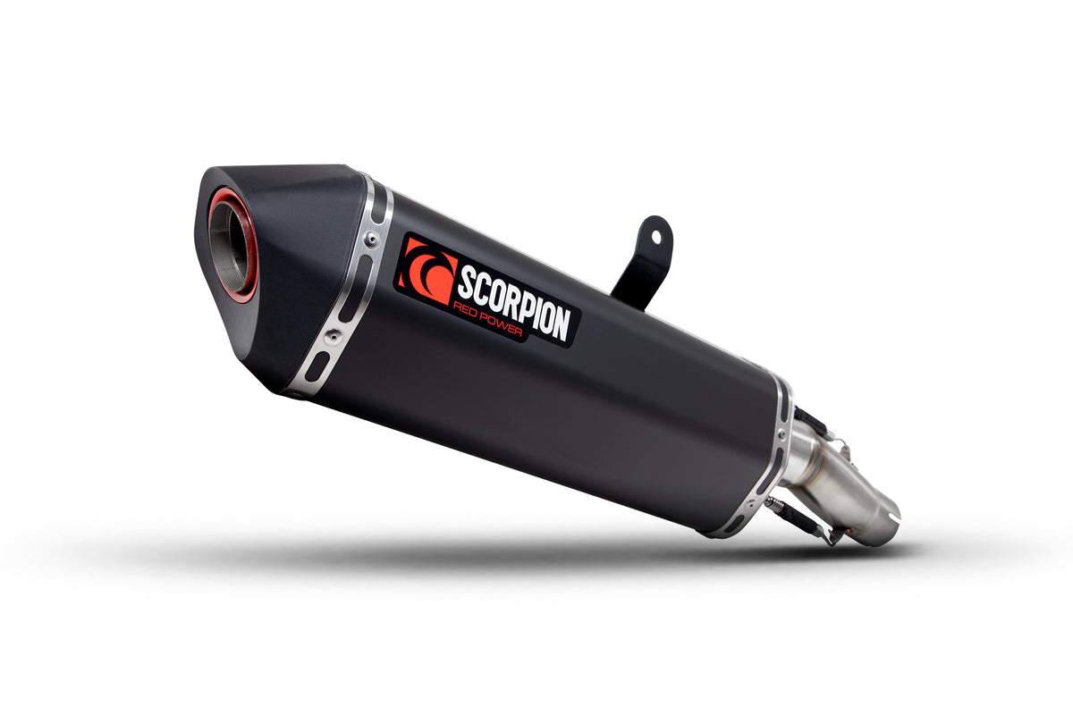 Triumph Tiger 850 (2021–2024) Scorpion Exhaust Serket Parallel Slip-on - Black Ceramic