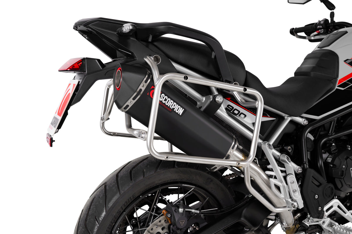Triumph Tiger 900 (All Variants) (2024–2025) Scorpion Exhaust Serket Parallel Slip-on - Black Ceramic