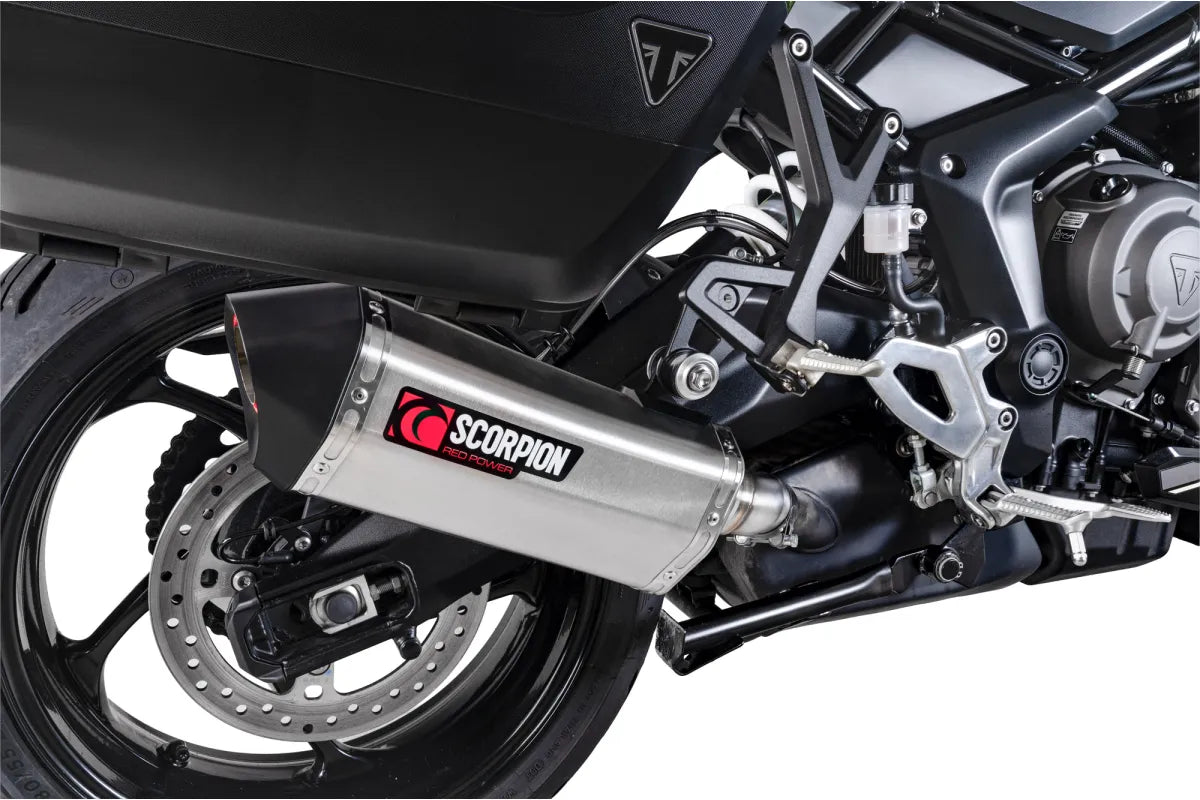 Triumph Tiger Sport 800 With Panniers (2025-2026) SCORPION Exhaust Serket Parallel Slip-on – Brushed Stainless Steel
