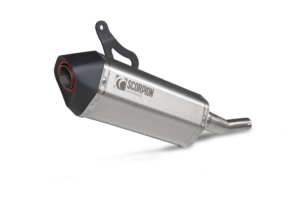 Vespa GTV 300 (Euro 5) (2020-2024) SCORPION Exhaust Serket Parallel Slip On – Brushed Stainless Steel