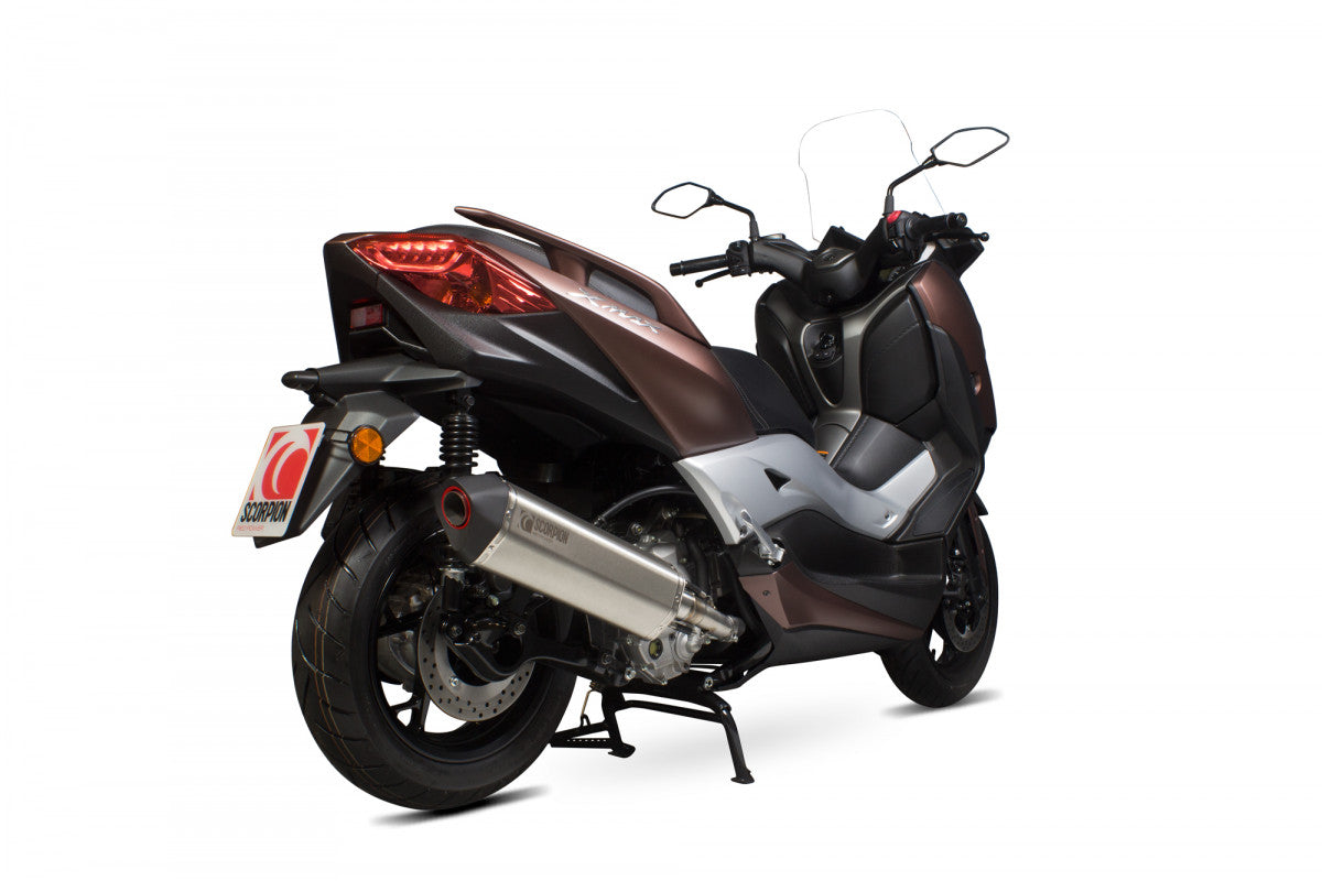 Yamaha XMAX 300 (2017-2020) SCORPION Exhaust Serket Slip On – Brushed Stainless Steel