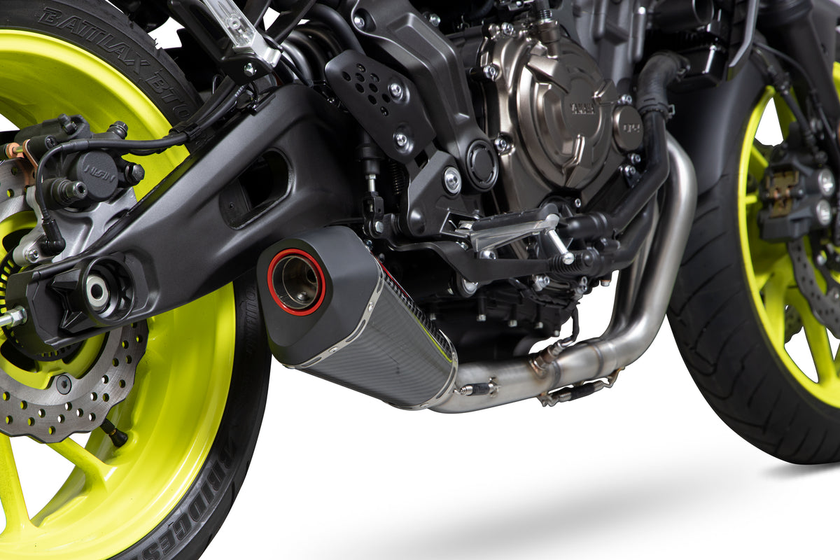 Yamaha MT-07 (2014–2021) Scorpion Exhaust Serket Taper De-cat Race Full System - Carbon Fibre