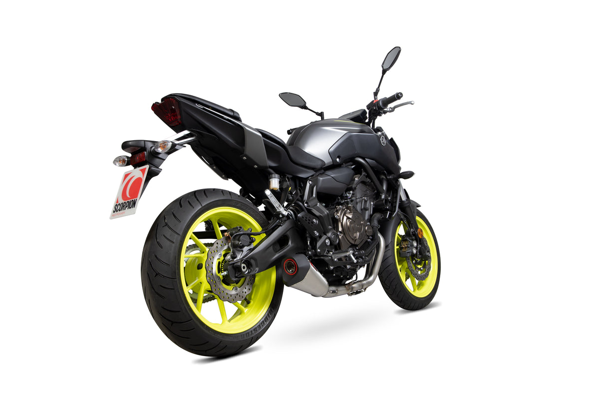 Yamaha MT-07 (2014–2021) Scorpion Exhaust Serket Taper De-cat Race Full System - Brushed Stainless