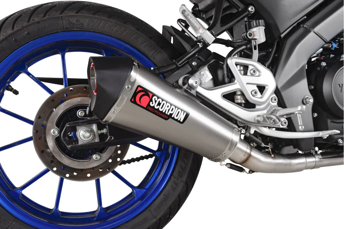 Yamaha MT-125 Euro 5+ (2024-2026) SCORPION Exhaust Serket Taper Full System – Brushed Stainless Steel