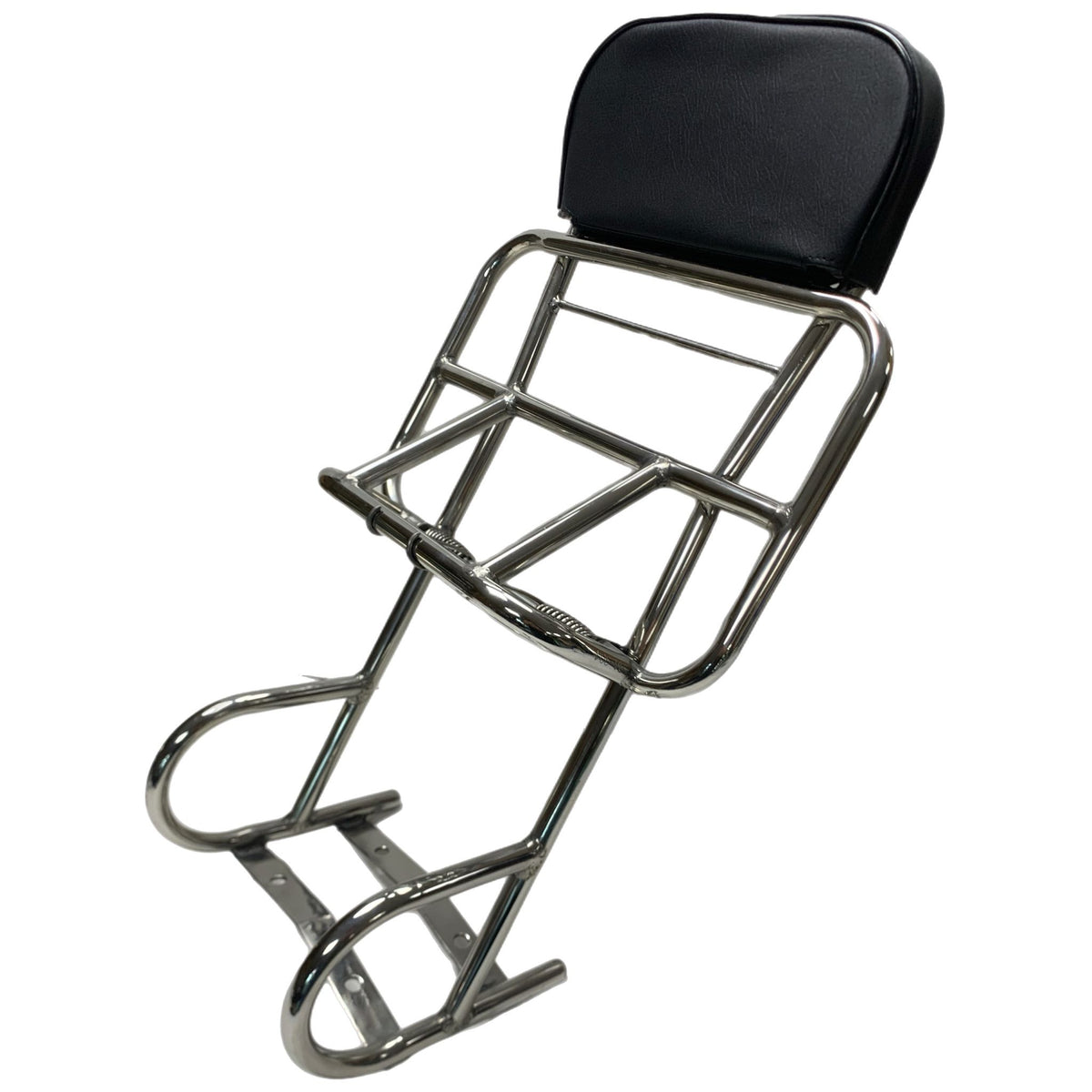 Royal Alloy GP 2 in 1 Backrest & Fold Down Carrier - Polished Stainless Steel
