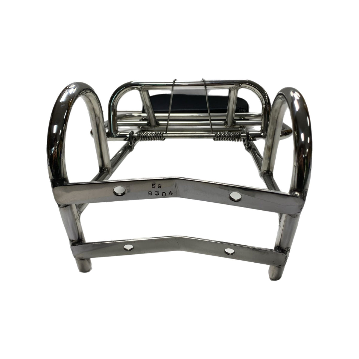 Royal Alloy GP 2 in 1 Backrest & Fold Down Carrier - Polished Stainless Steel