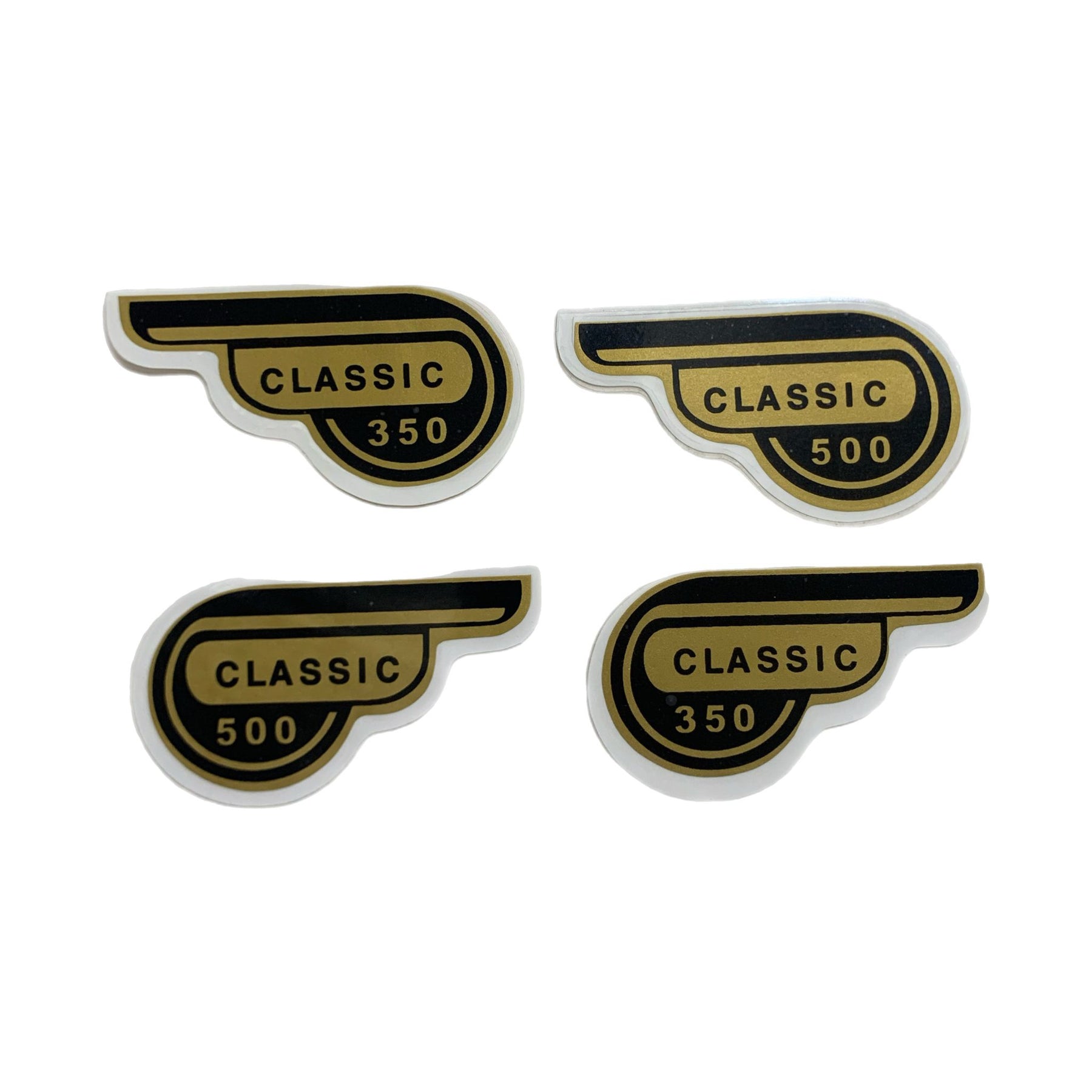 Royal Enfield Classic 350 500 Fuel Tank & Tool Box Protector Badge & Sticker Set - Black & Gold
