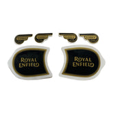 Royal Enfield Classic 350 500 Fuel Tank & Tool Box Protector Badge & Sticker Set - Black & Gold