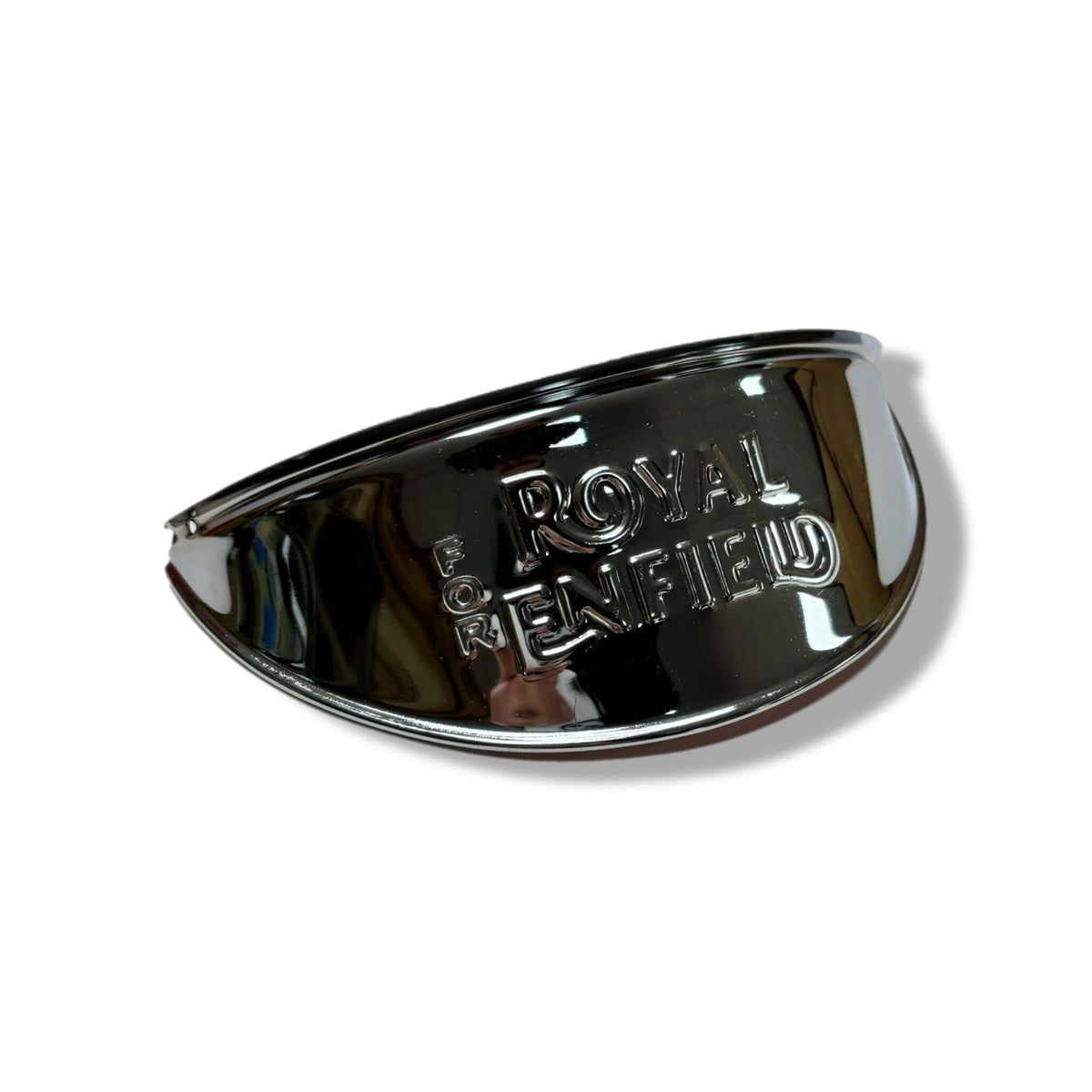 Royal Enfield Classic 350 500 Embossed Logo Headlight Peak - Chrome