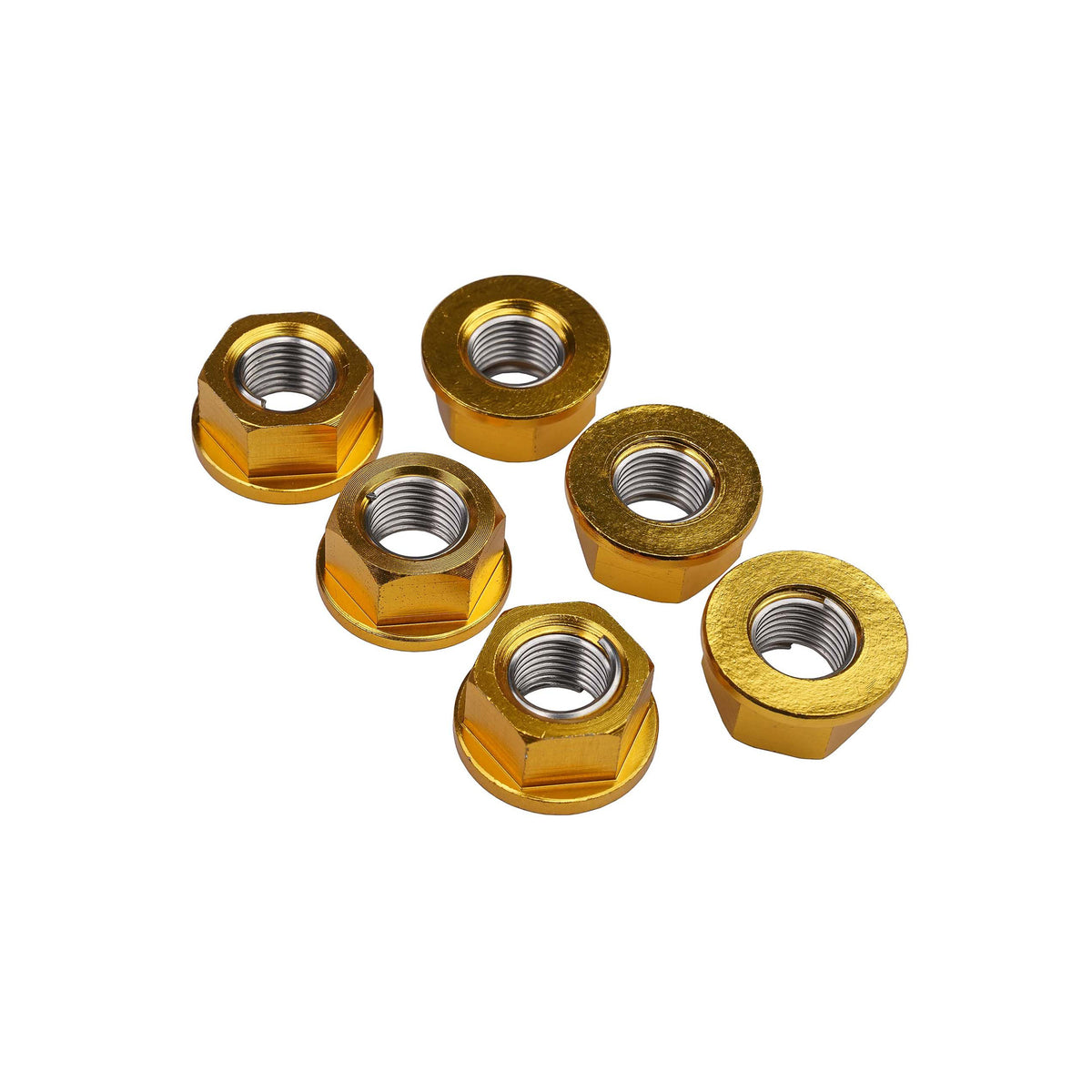 Bike It Sprocket Nuts Gold Aluminium M12x1.5 (6pcs) Motorcycle - Beedspeed