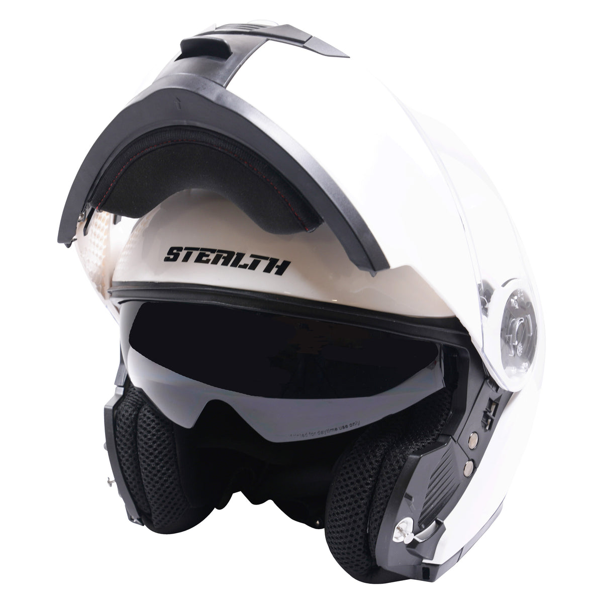 Stealth V159 Flip Road Helmet Plain Gloss White