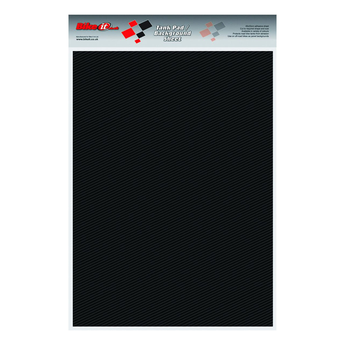 Bike It Carbon Effect Adhesive Protector Sheet 45x33cm Motorcycle Tank Guard