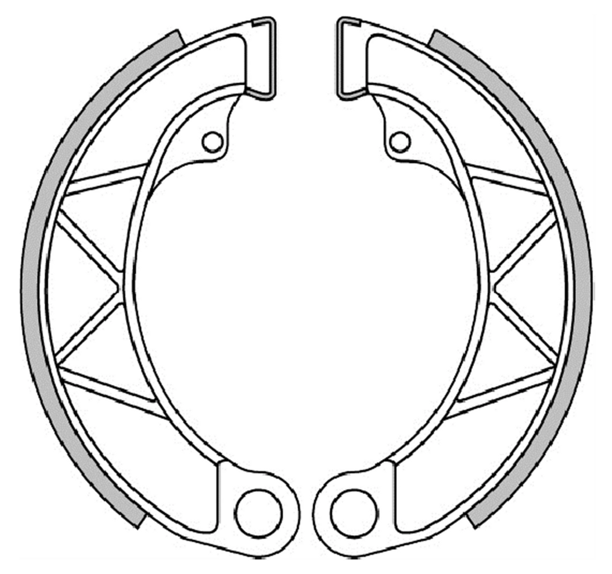 Lambretta Li LiS SX TV POLINI Performance Brake Shoes - Front and Rear Ø152x25mm