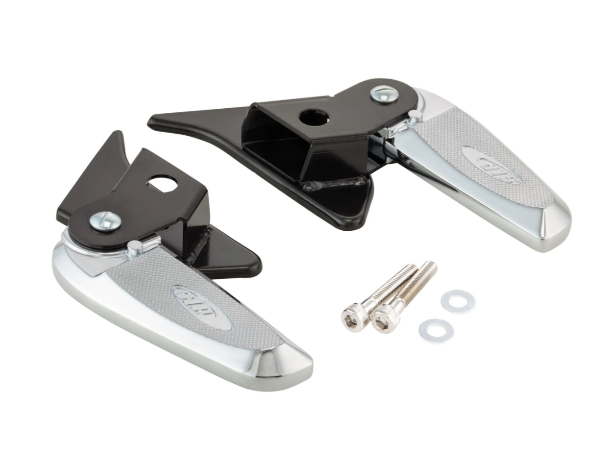 Vespa Primavera Sprint 50-150cc 2T 4T SIP Folddown Pillion Foot Pegs - Black/Chrome