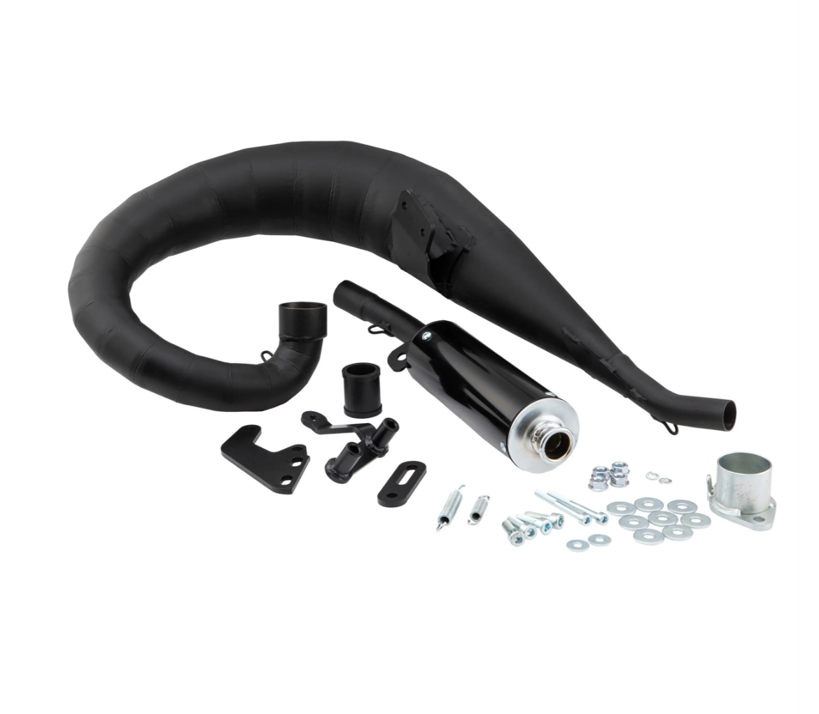 Lambretta Series 1 2 3 Li GP SX TV NK RB20 RB22 RB25 AF Rayspeed Tornado Racing Exhaust - Black