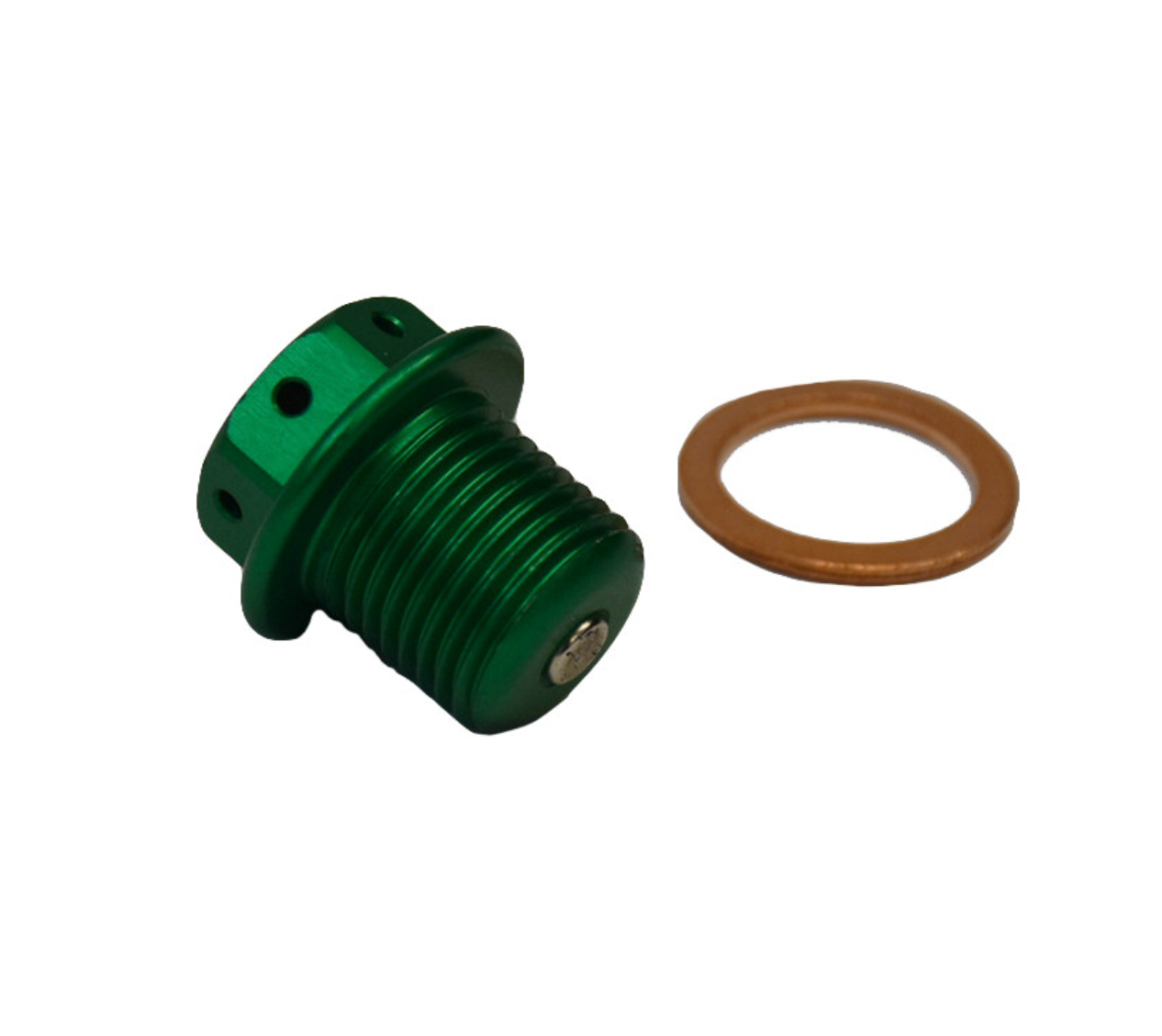 Lambretta S1-3 Li GP SX TV J Lui CNC Oil Drain Plug with Magnet - Green - Casa Performance