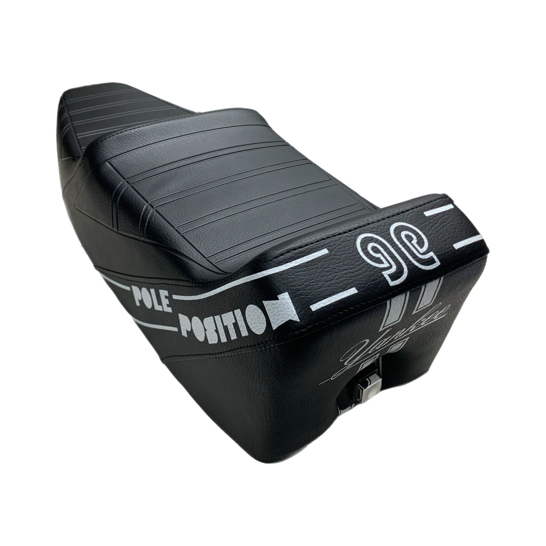 Vespa T5 Mk1 Yankee Pole Position Giuliari Design Seat - Black / White Logo