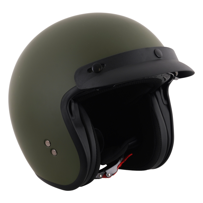 Stealth Open Face Helmet With Peak - Matt Green (Small - XXL)