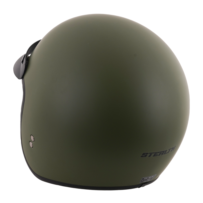Stealth Open Face Helmet With Peak - Matt Green (Small - XXL)