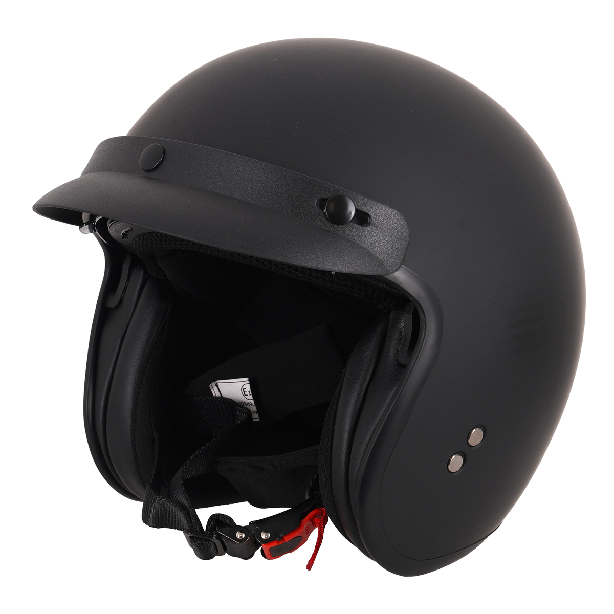 Stealth Open Face Helmet With Peak - Matt Black (Small - XXL)