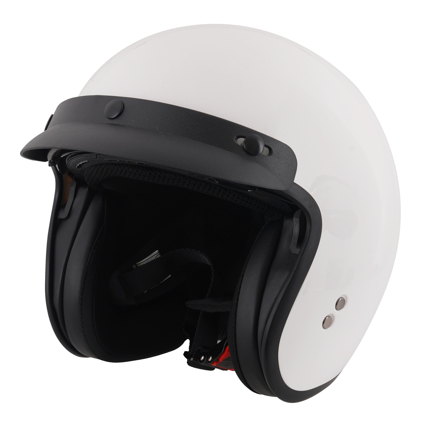 Stealth Open Face Helmet With Peak - Gloss White (Small - XXL)
