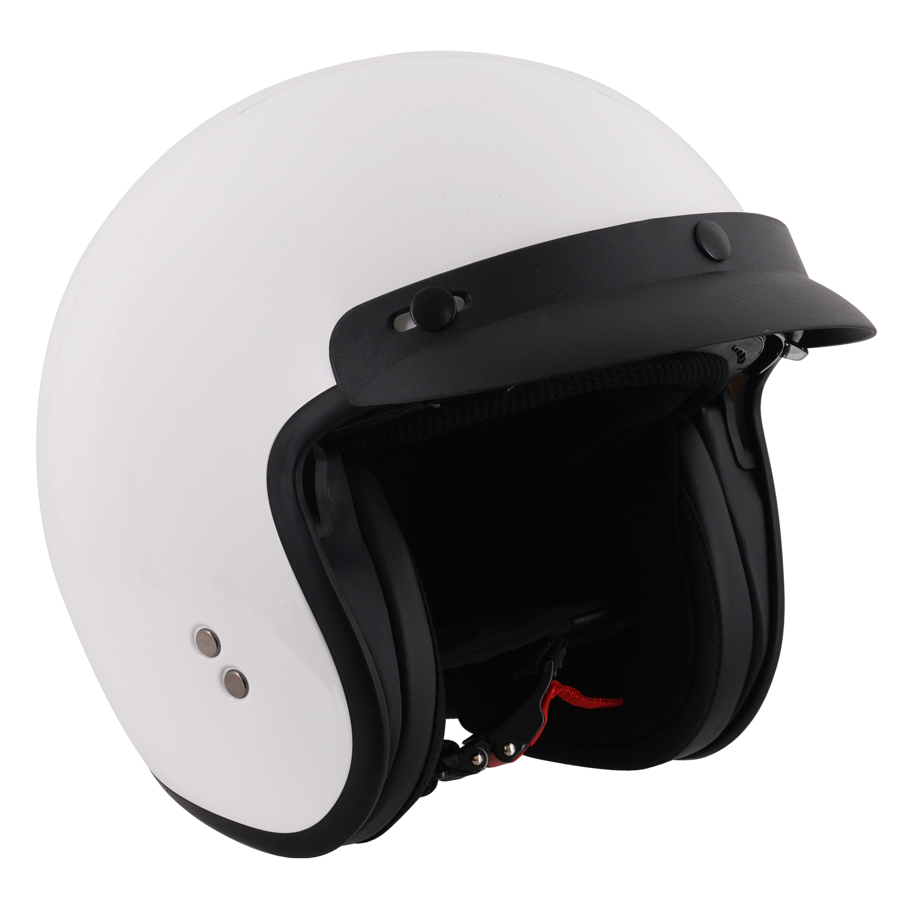 Stealth Open Face Helmet With Peak - Gloss White (Small - XXL)