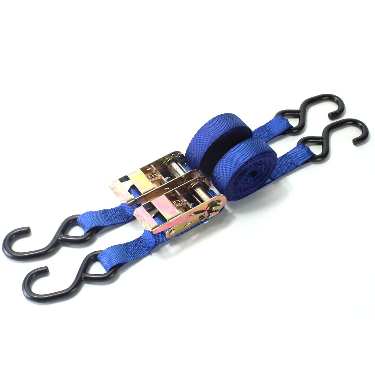 Bike It Blue Ratchet Tiedown Straps 2 Piece Motorcycle Transport MX