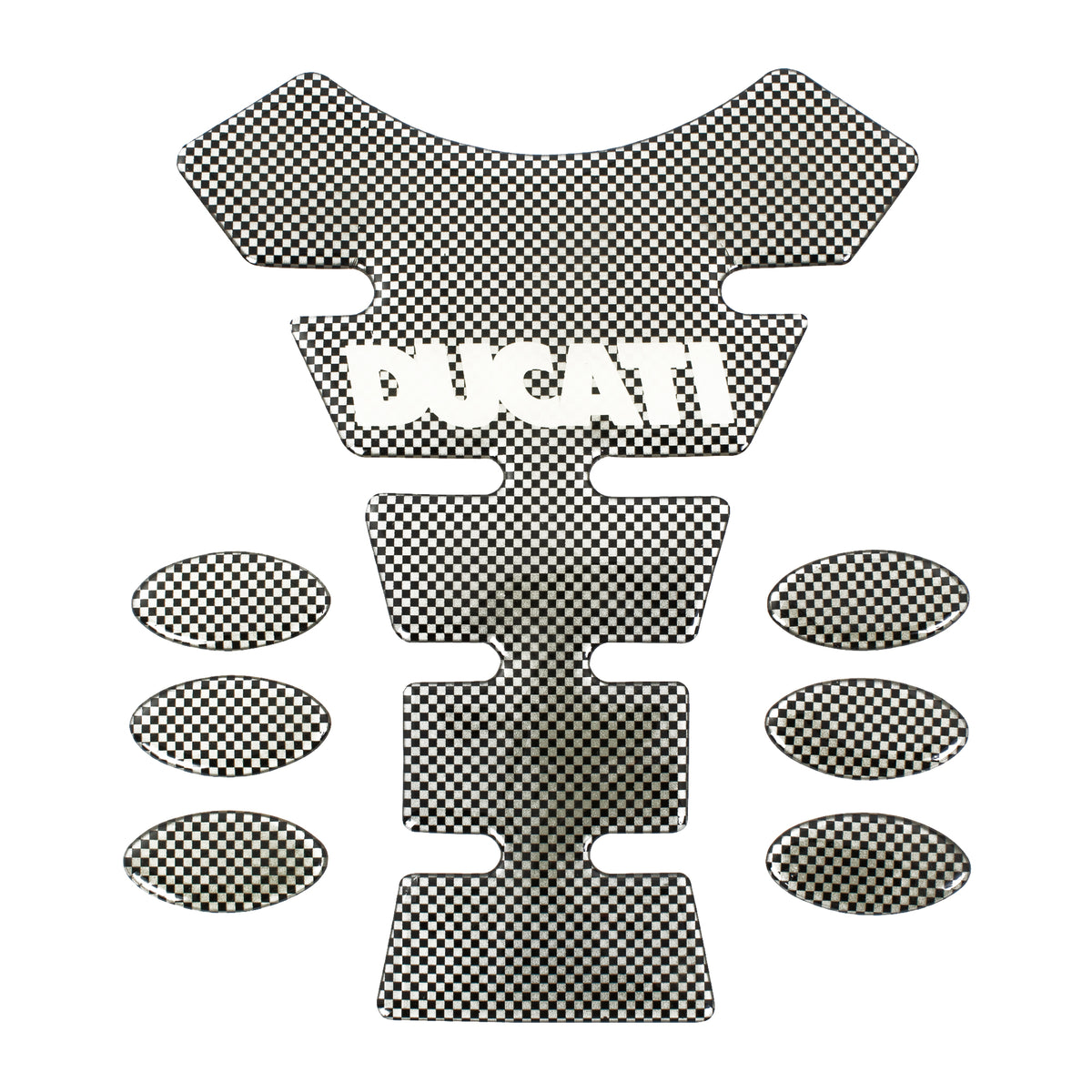 Bike It Ducati Carbon Effect Logo Spine Tank Pad Motorcycle Protector