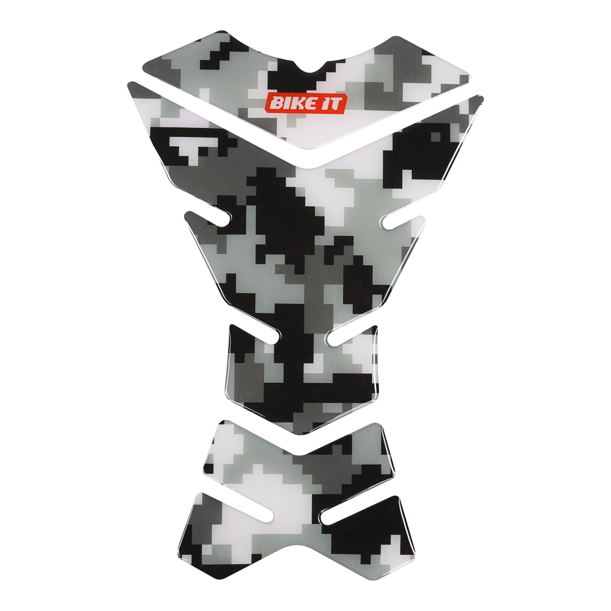Bike It Black Urban Camo Spine Tank Pad Motorcycle Protector - Beedspeed