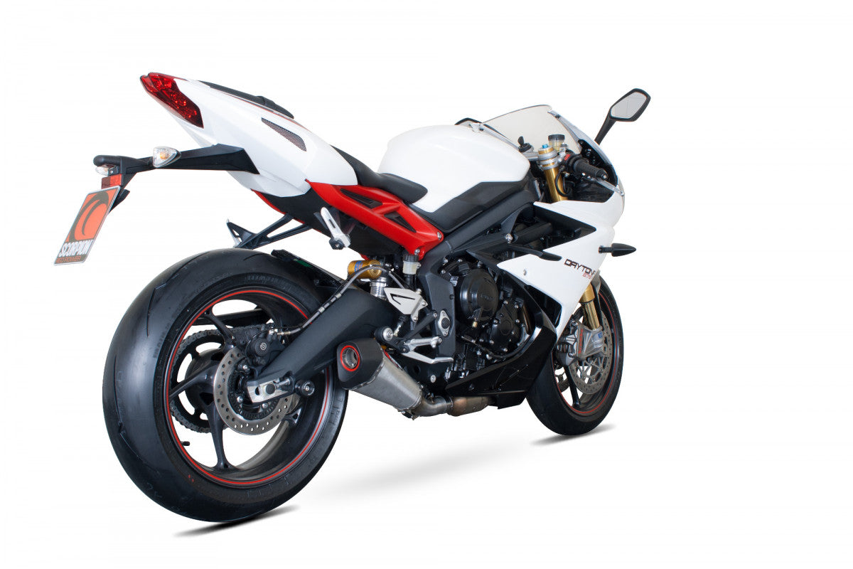 Triumph Daytona 675 inc R (2013–2016) Scorpion Exhaust Serket Taper Slip-on - Brushed Stainless